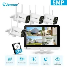 Wireless 2.4/5G WiFi Camera Security System Outdoor 5MP Night Vision Wired Cam