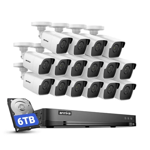 ANNKE 16CH 4K 8MP DVR 5MP CCTV Security Camera System H.265+ AI Human Detection