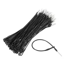 100Pcs Security Tags Lanyards Wire Loop (7", Black), Steel Wire Cable Loop