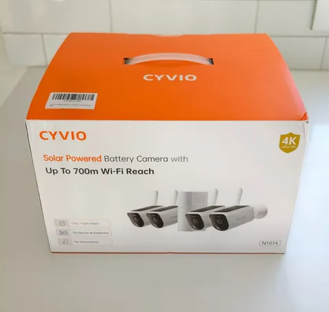 Open Box CYVIO 4K 4-Cam Halow Wireless Solar Security Camera Built In Battery