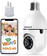5G Light Bulb Security Camera Wifi Dual Band,360 Degree 1080P Wireless Indoor Fu