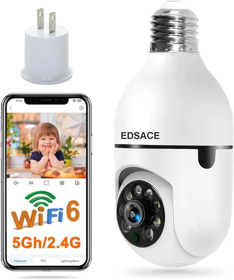 5G Light Bulb Security Camera Wifi Dual Band,360 Degree 1080P Wireless Indoor Fu