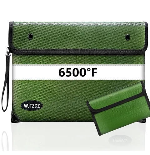 Upgraded 6500° Fireproof Money Bag for Cash,11.2"×7.7"& 8"×5"Small Fire Proof...