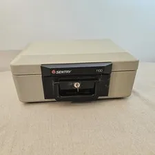 Sentry Safe 1100 Fire Proof Safe with Keys Valuables Portable Lock Box 1 key