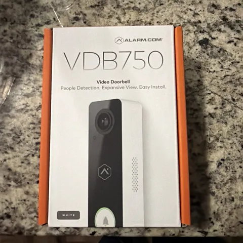 Alarm.com VDB750 Wi-Fi Video Doorbell, People Detection, 2-Way Audio, White