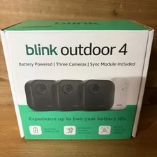 New Blink Outdoor 4 Wireless Smart 1080p HD Security Camera - 3 Camera System 