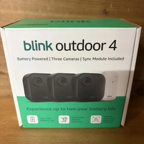 New Blink Outdoor 4 Wireless Smart 1080p HD Security Camera - 3 Camera System 