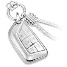 for Cadillac Key Fob Cover with Upgraded Anti-lost Keychains, Fashionable Mat...