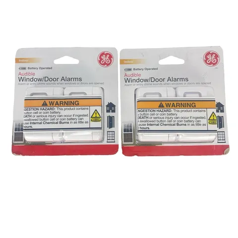 GE Audible Window Door Alarms 4 Pack White Blink XT 45115 120dB Indoor Battery
