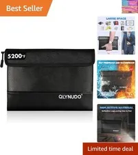 Fireproof Document Bag & Money Pouch - 5200°F Fireproof Money Bag for Cash, P...