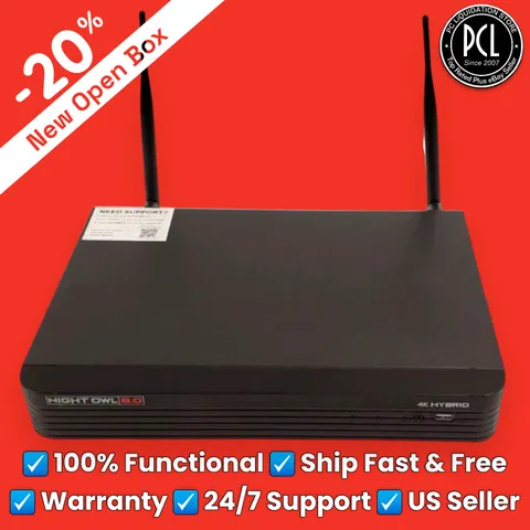 ✅ NEW OPEN BOX: Night Owl 8.0・4ch・1TB HDD 4CH・Hybrid 4K DVR・DVR-H2T80B-41 ✅