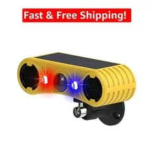 Solar Motion Sensor Alarm: 13 Sounds & 130dB Strobe Light for Outdoor Security