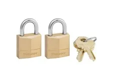 Master Lock 120T Solid Body Padlock - Pair Brass