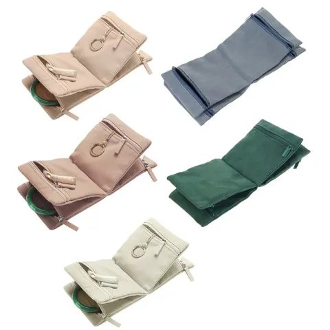 Convenient Jewelry Storage Bags For Traveling With Necklace And Earring Holders