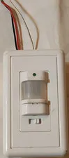 Hardwired PIR Infrared Motion Sensor, Indoor Only, 100-130V, White