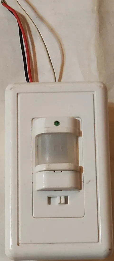 Hardwired PIR Infrared Motion Sensor, Indoor Only, 100-130V, White