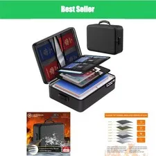 ENGPOW Fireproof Document Bag with Lock, Portable Safe for Important Files