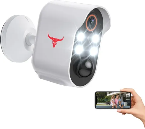 1080p Wireless Security Camera with AI Human Detection, Night Vision