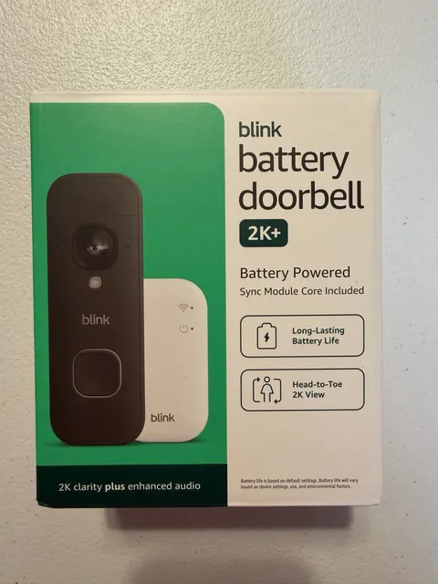 Blink - Battery Doorbell 2K+ Sync Module Core included Wireless Video Doorbell