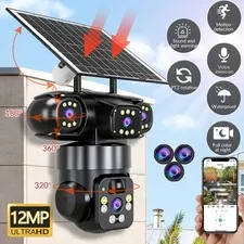 Solar Battery Powered Wireless WiFi Home Security Camera System Outdoor Pan/Tilt