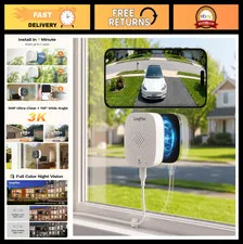 5MP 3K Indoor Window Security Camera, Night Vision, WiFi, 24/7 Recording, 2-Way