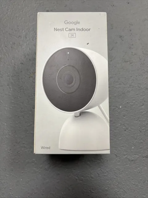 Google Nest Cam Indoor Wired 2K HDR Security Camera 3rd Gen WiFi Snow White
