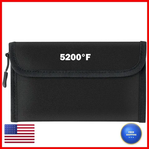 GQIRIL Waterproof Document Bag - 5200°F Water Resistant Fire Proof Money Bag, 3