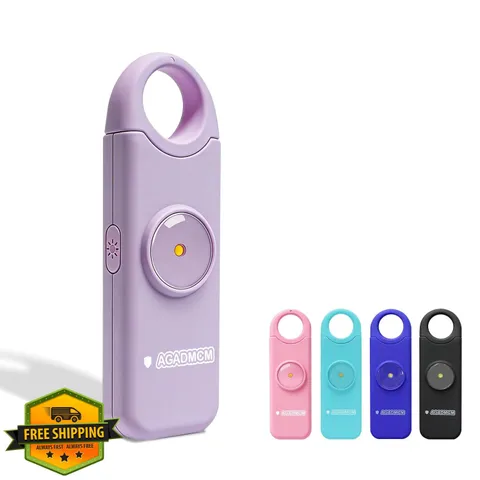 AGADMCM Personal Safety Alarm 130dB Siren LED Flashlight Lavender Purple