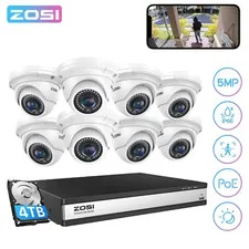 ZOSI 16CH NVR H.265+ 4K 8MP PoE Security 5MP IP Recycle Record Camera System 4TB