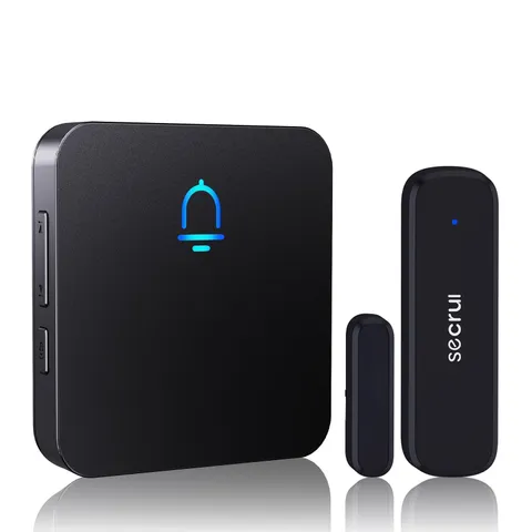 SECRUI Wireless Door Chime for Home Opening & 1 sensor 1 receiver, Black