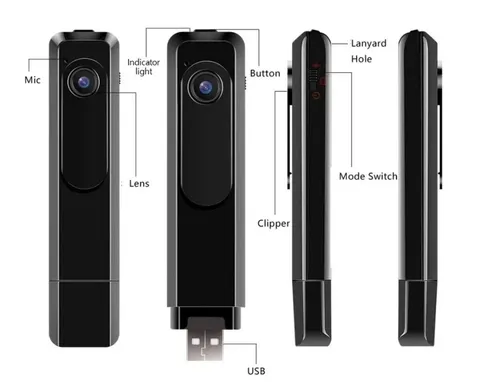 4 PACK Mini Body Camera HD 1080P Portable Video Audio Recorder USB