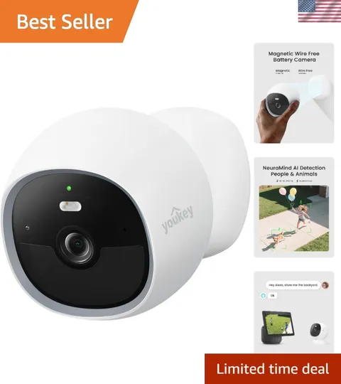 Battery Powered  Security Camera with Night Vision & AI Human Detection