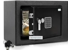 SereneLife Compact Electronic Safe Box with Digital Touch Pad Includes Keys