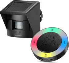 TECKNET Solar Wireless Driveway Alarm with 2600FT Long Range & 36 RGB