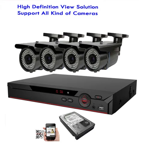 4CH All-in-1 6MP DVR 1800TVL 72IR 2.8-12mm lens Outdoor Security Camera ki9