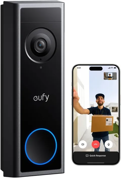 Eufy Security Video Doorbell C31, 2K FHD, Battery or Wired, No Subscription | Wi