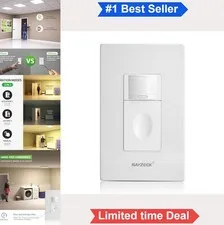 Motion Sensor Light Switch No Neutral Wire Required 5A Single Pole PIR Wall