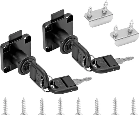 2 Packs Drawer Lock with Keys, Desktop Lock with 0.75"/19Mm Length Cylinder Cam