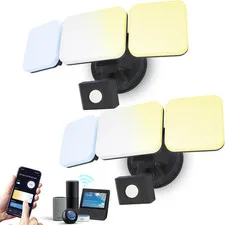 Smart Motion Sensor Security Light, WiFi & App Control, 2-Pack