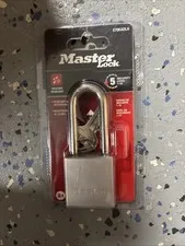 Master Lock Outdoor Padlock with 1 Key, 1-1/2in. Wide, 2in. Shackle #570