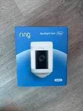 Ring - Spotlight Cam Plus Outdoor/Indoor Wireless 1080p Battery Camera - White