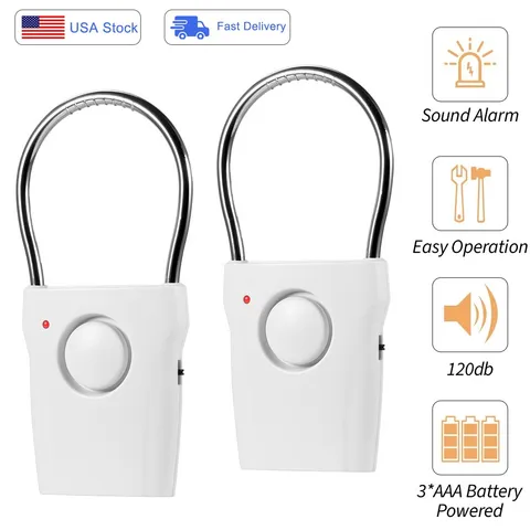 2PCS Door Handle Alarm 120dB Door Security Alarm Touch Sensor Anti-Theft Alarm