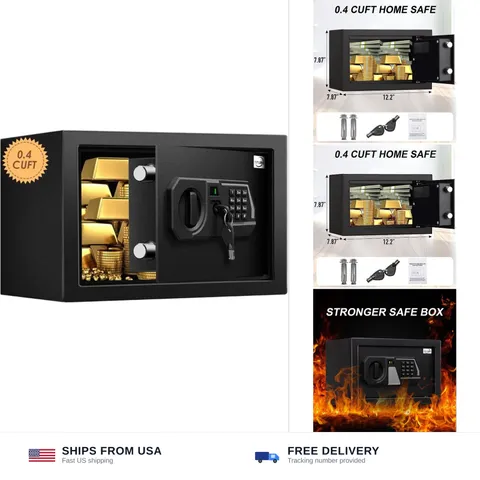 Tenamic Fireproof Safe Box 0.4 Cuft Electronic Digital Security Box, Keypad S...
