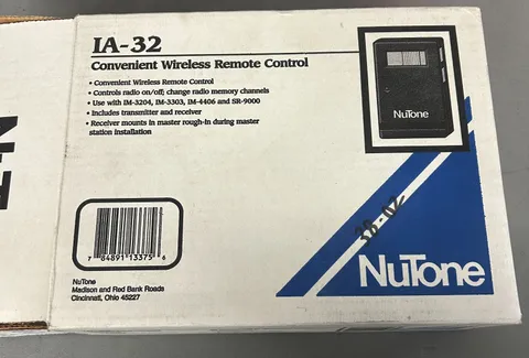 Nutone IA-32 Convient Wireless Remote Control for im-3204,3303,4406,sr-9000