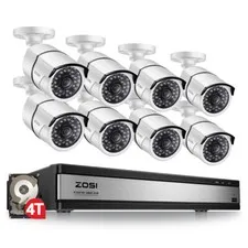 ZOSI 16CH H.265+ 5MP Lite DVR 1080P Security Camera System 4TB Remote Access