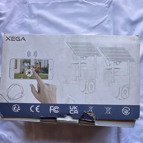 XEGA Solar Wi‑Fi Outdoor IP Surveillance Cameras, Color, White, 2-Pack