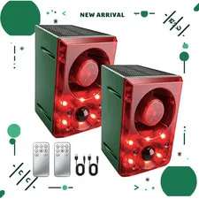 NEW Solar Motion Sensor Alarm 130DB Strobe Light Adjustable Volume 2 Pack