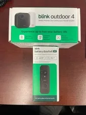 Blink Outdoor 4 + Battery Doorbell 2K+ Bundle – Sync Module Included NEW