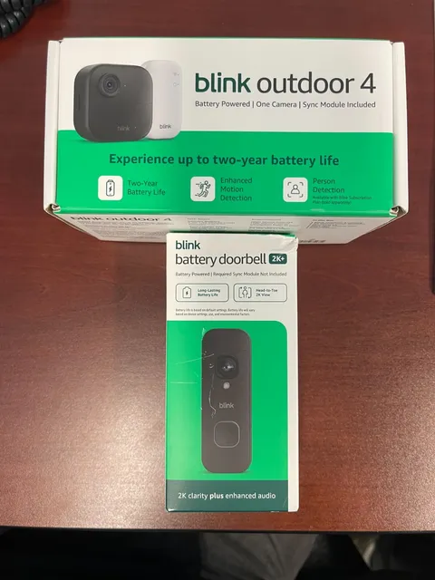Blink Outdoor 4 + Battery Doorbell 2K+ Bundle – Sync Module Included NEW