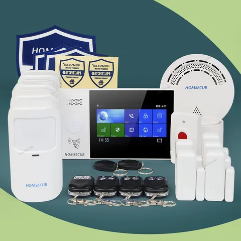 HOMSECUR Wireless WIFI 4G LCD Home House Alarm System with Panic Button